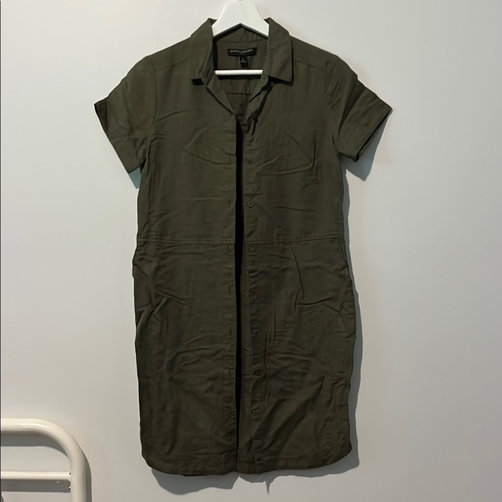 Banana Republic Sage Green Shirt Dress